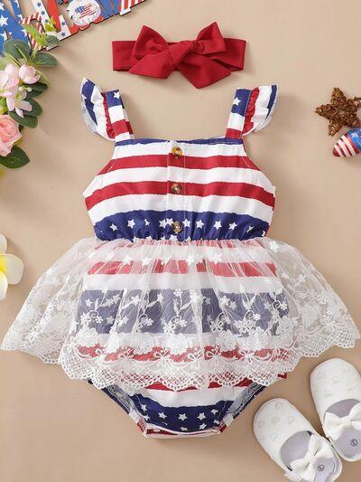 Lace Detail Square Neck Bodysuit with Headband - Clothes For Her Online Store