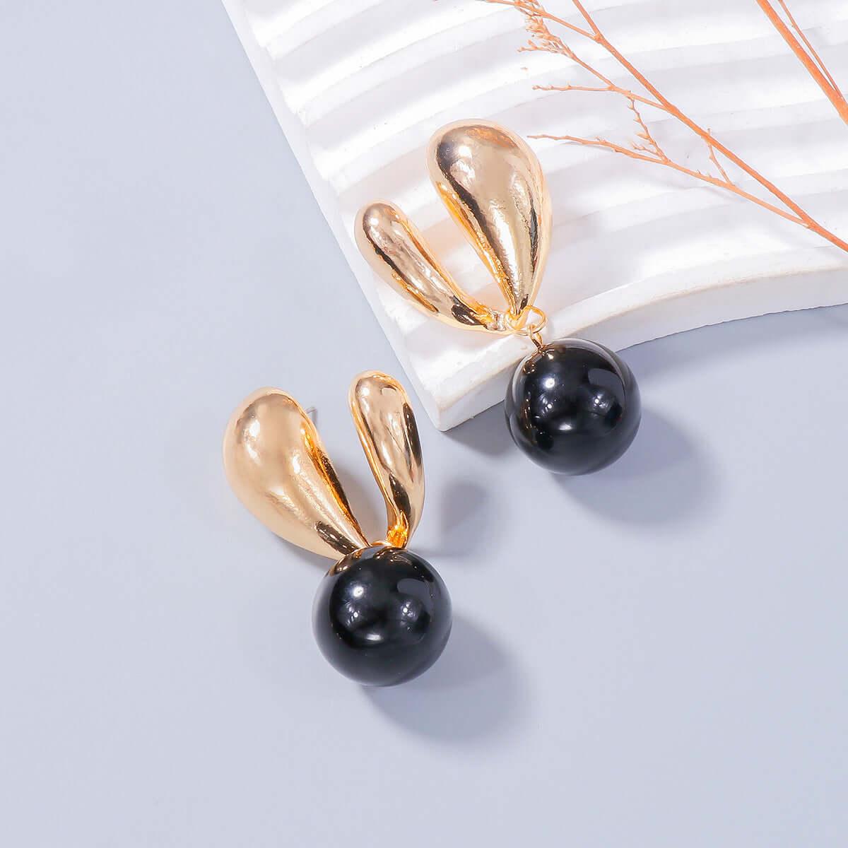 Alloy Drip Oil Bunny Earrings - Clothes For Her Online Store