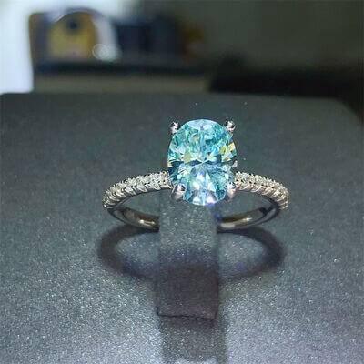 2 Carat Moissanite Zircon 925 Sterling Silver Ring - Clothes For Her Online Store