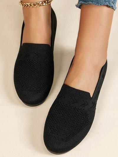 Mesh Round Toe Flat Slip-Ons - Clothes For Her Online Store
