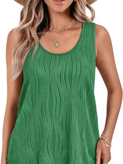 Round Neck Wide Strap Tank - Clothes For Her Online Store