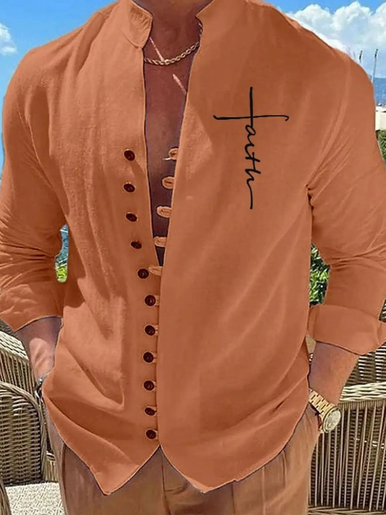Men's Full Size Button Down Casual Shirt Plus Size