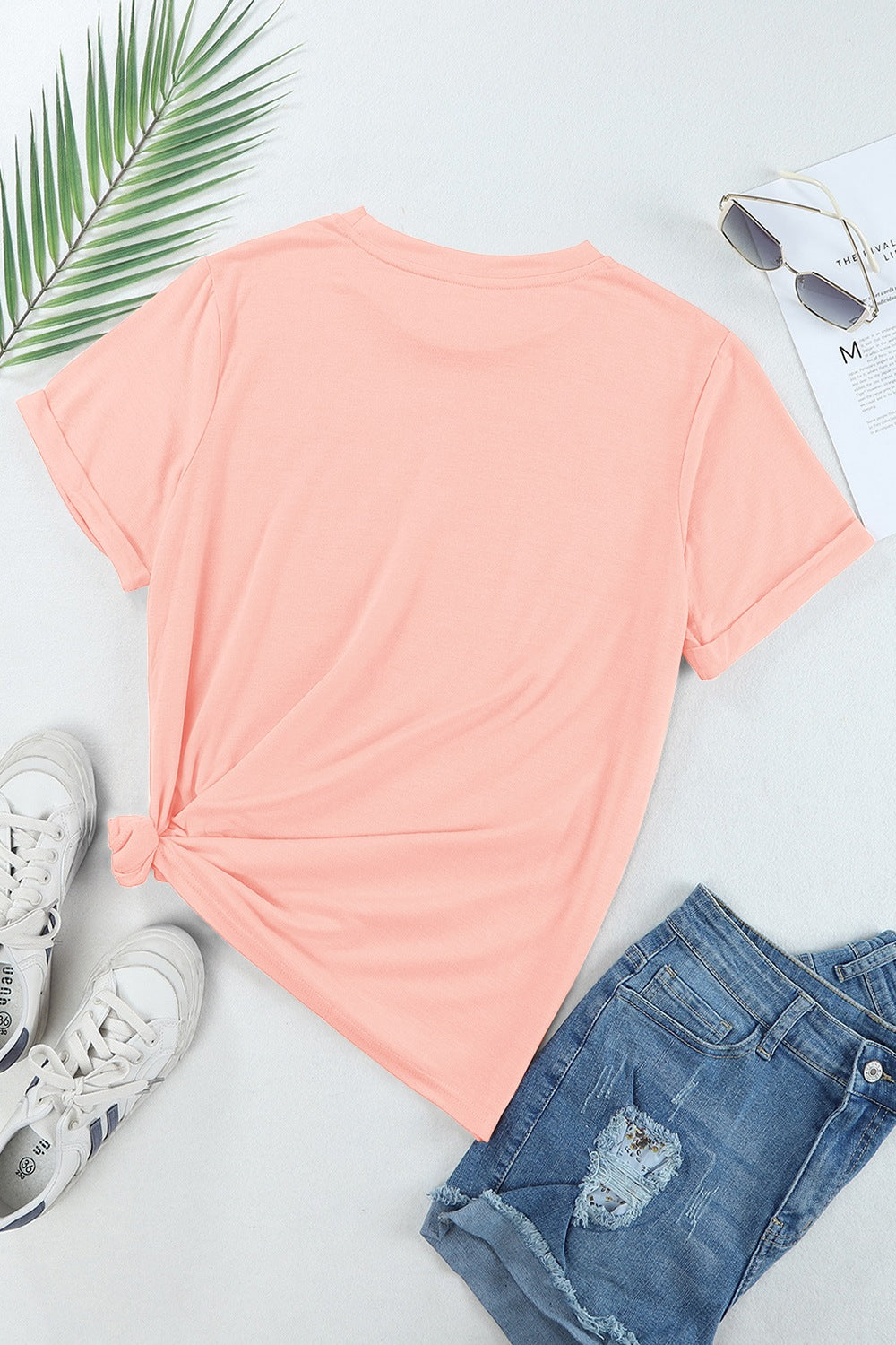 Sequin Bunny Round Neck Short Sleeve T-Shirt - Clothes For Her Online Store