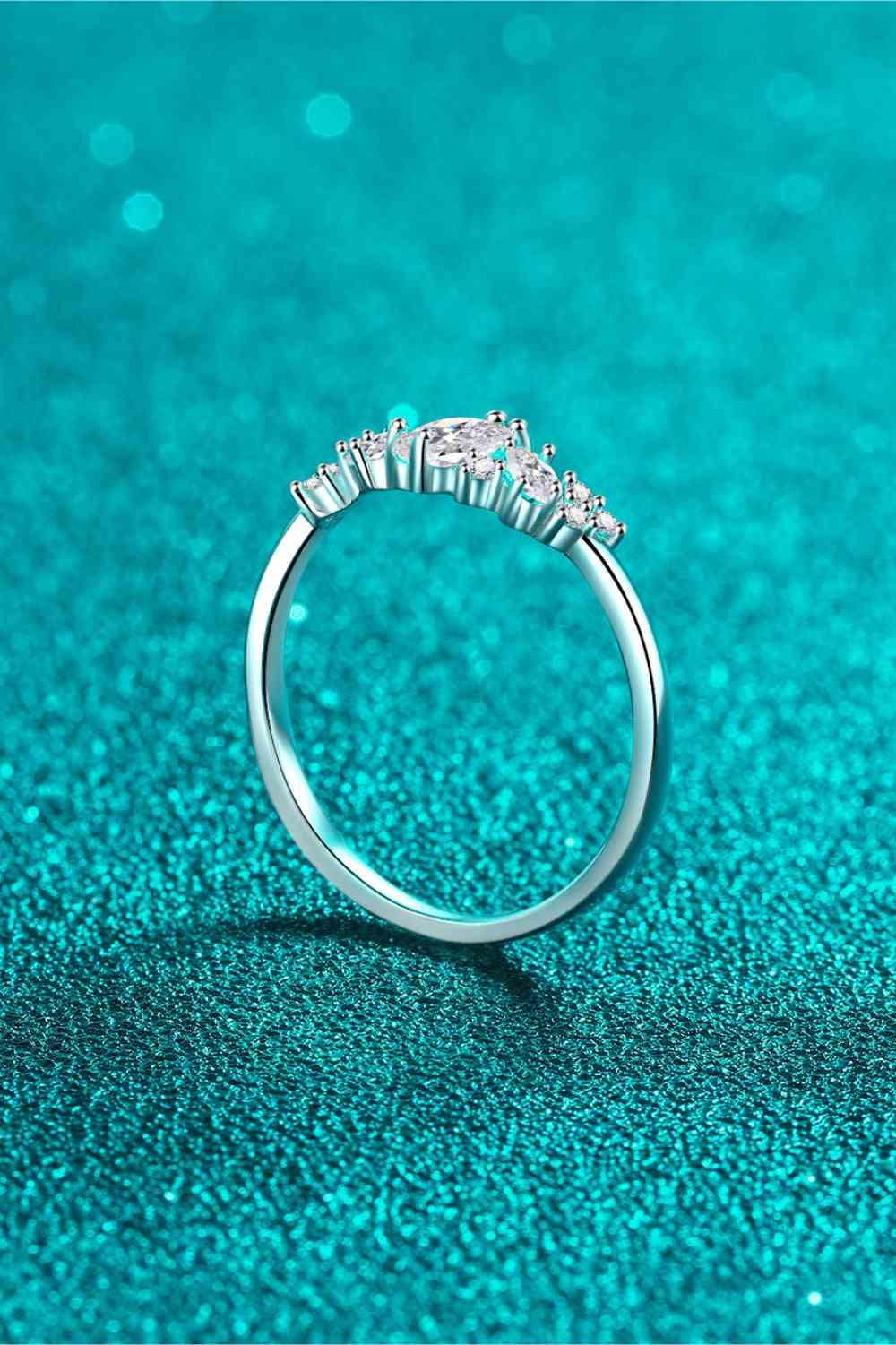 Adored Moissanite Rhodium-Plated Ring - Clothes For Her Online Store