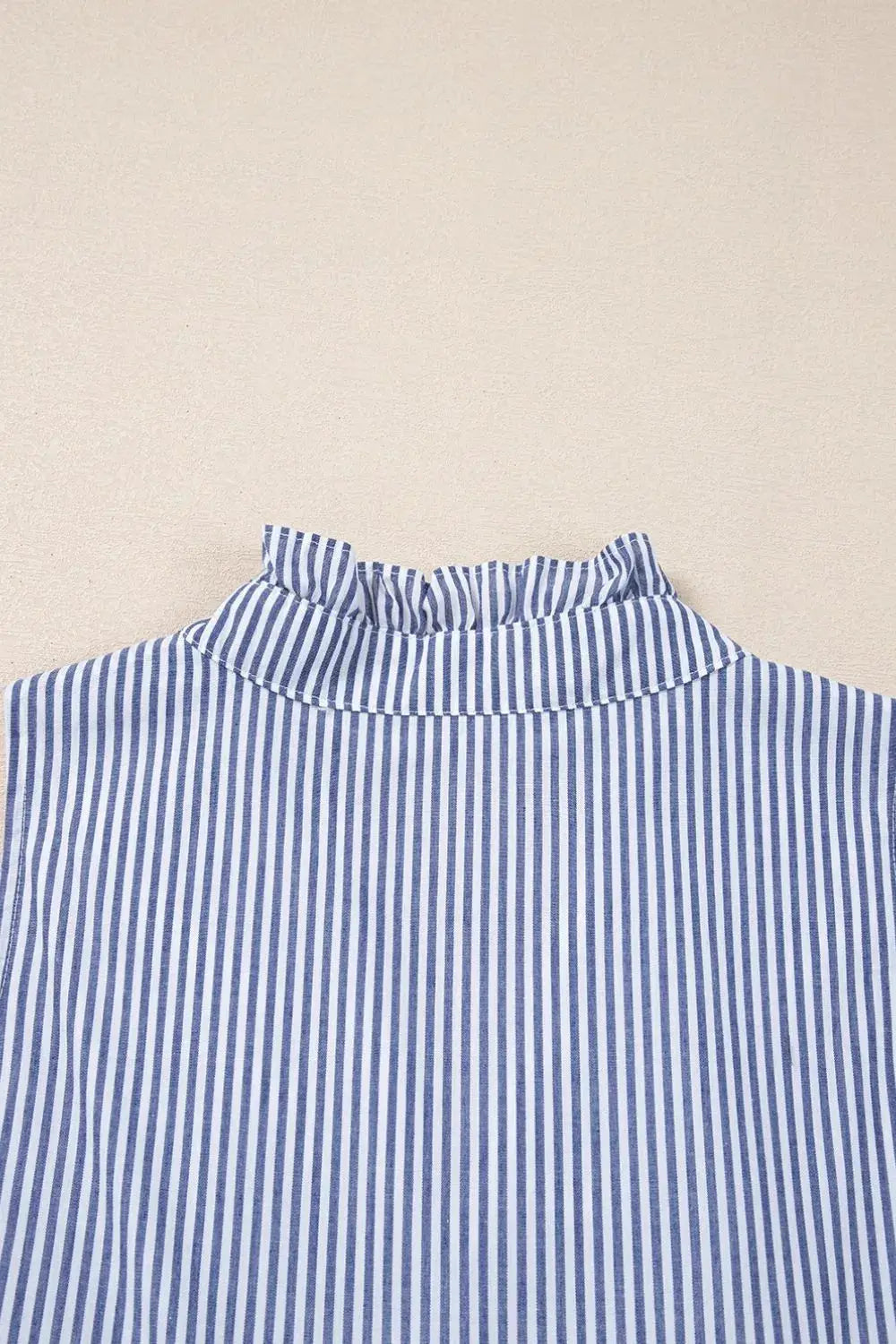 Stripe Sleeveless Notched Ric Rac Mini Dress - Clothes For Her Online Store
