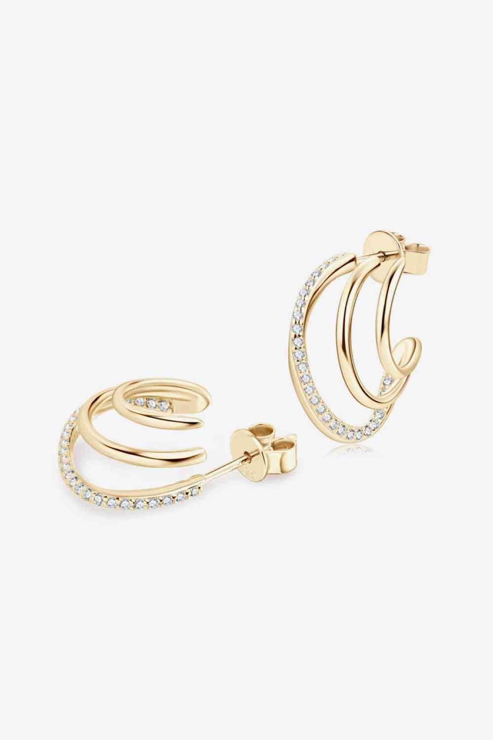 Moissanite 925 Sterling Silver Earrings - Clothes For Her Online Store