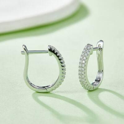Moissanite 925 Sterling Silver Huggie Earrings - Clothes For Her Online Store