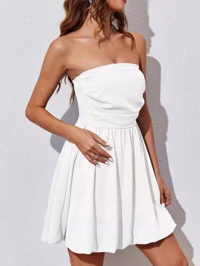 Ruched Tube Mini Dress - Clothes For Her Online Store
