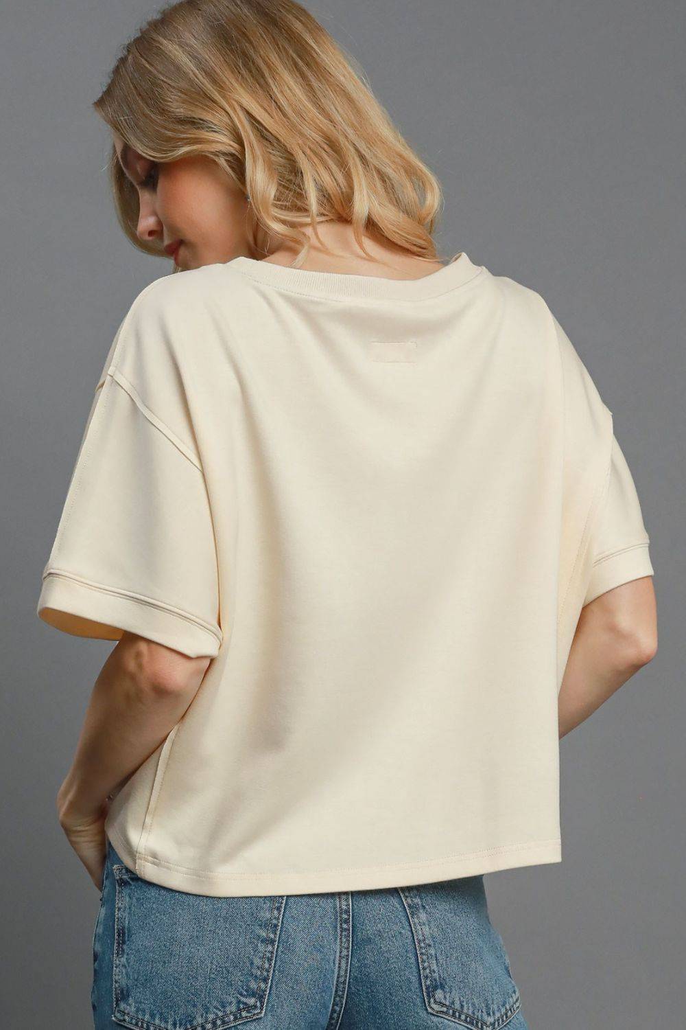 Umgee Full Size Lightweight Cropped Sweatshirt Plus Size - Clothes For Her Online Store