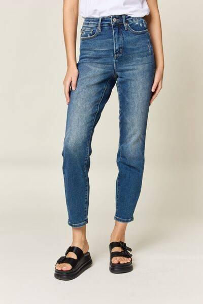 Judy Blue Full Size Tummy Control High Waist Slim Jeans - Clothes For Her Online Store