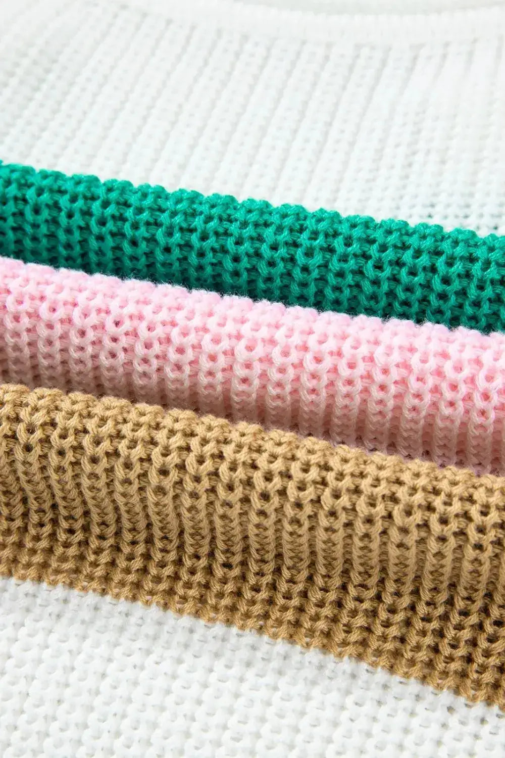 Color Block Notched Cap Sleeve Knit Top - Clothes For Her Online Store