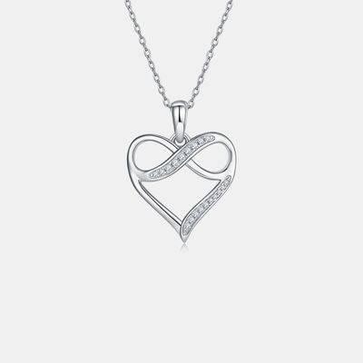 Moissanite 925 Sterling Silver Heart Necklace - Clothes For Her Online Store
