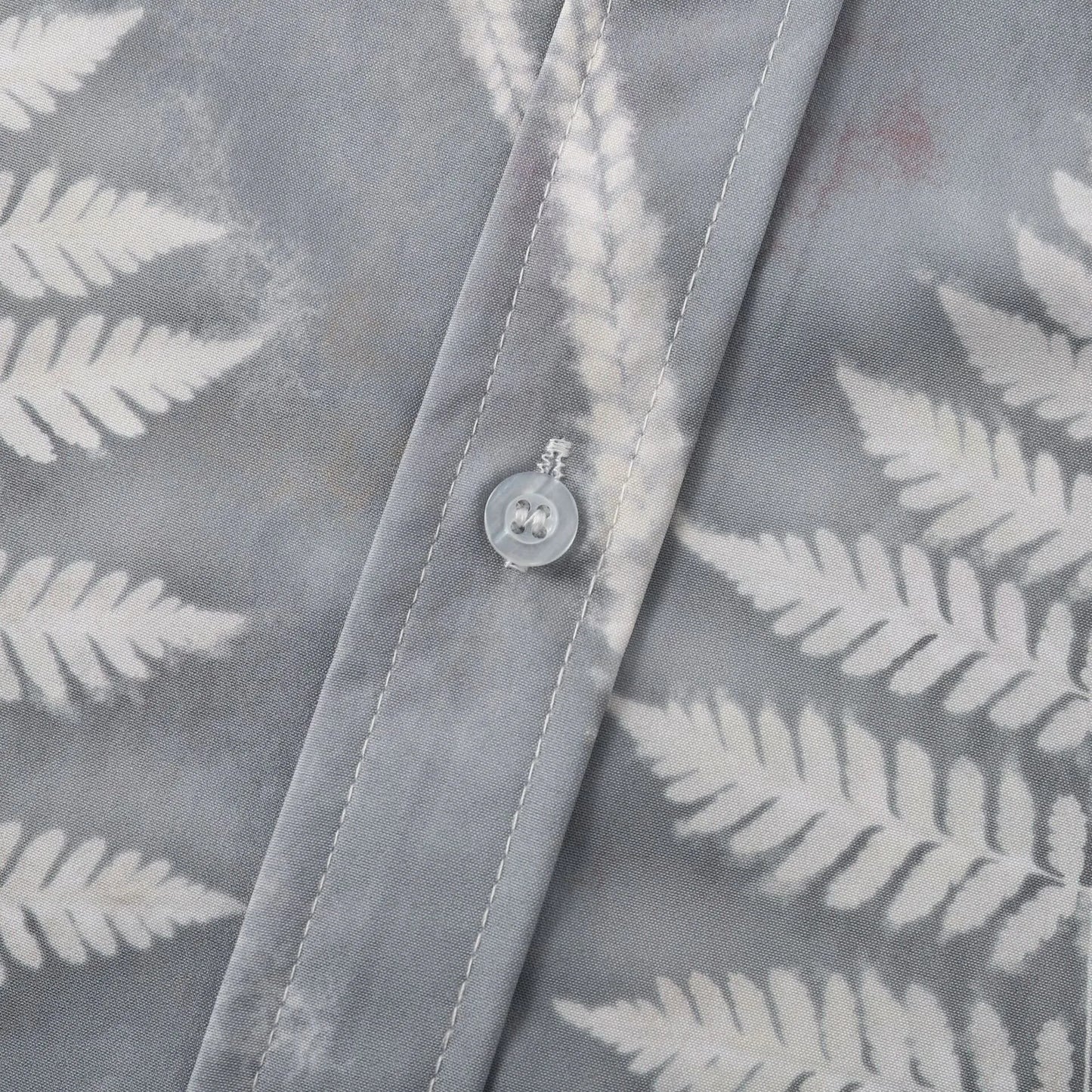 Men's Casual Fern Print Short Sleeve Button-Up Shirt