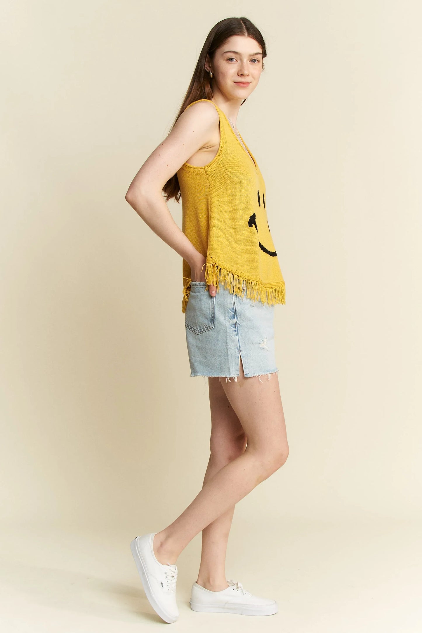 Jade By Jane Smiley Fringe Tank Top