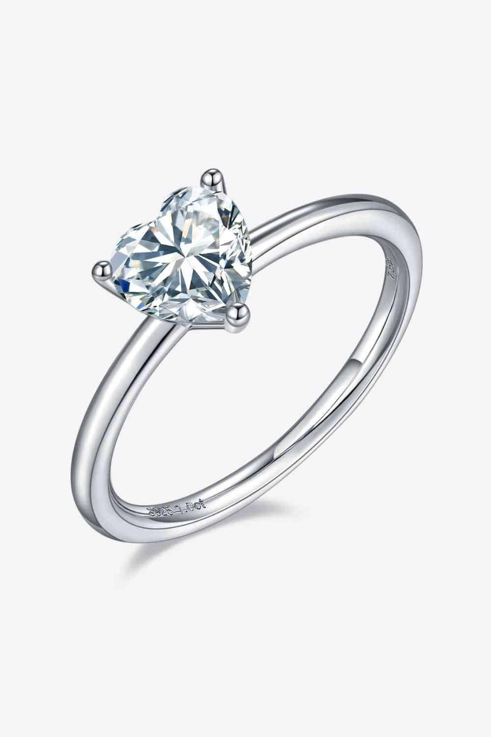 1 Carat Moissanite 925 Sterling Silver Solitaire Ring - Clothes For Her Online Store