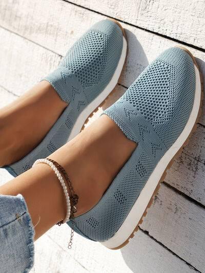 Mesh Round Toe Flat Slip-Ons - Clothes For Her Online Store