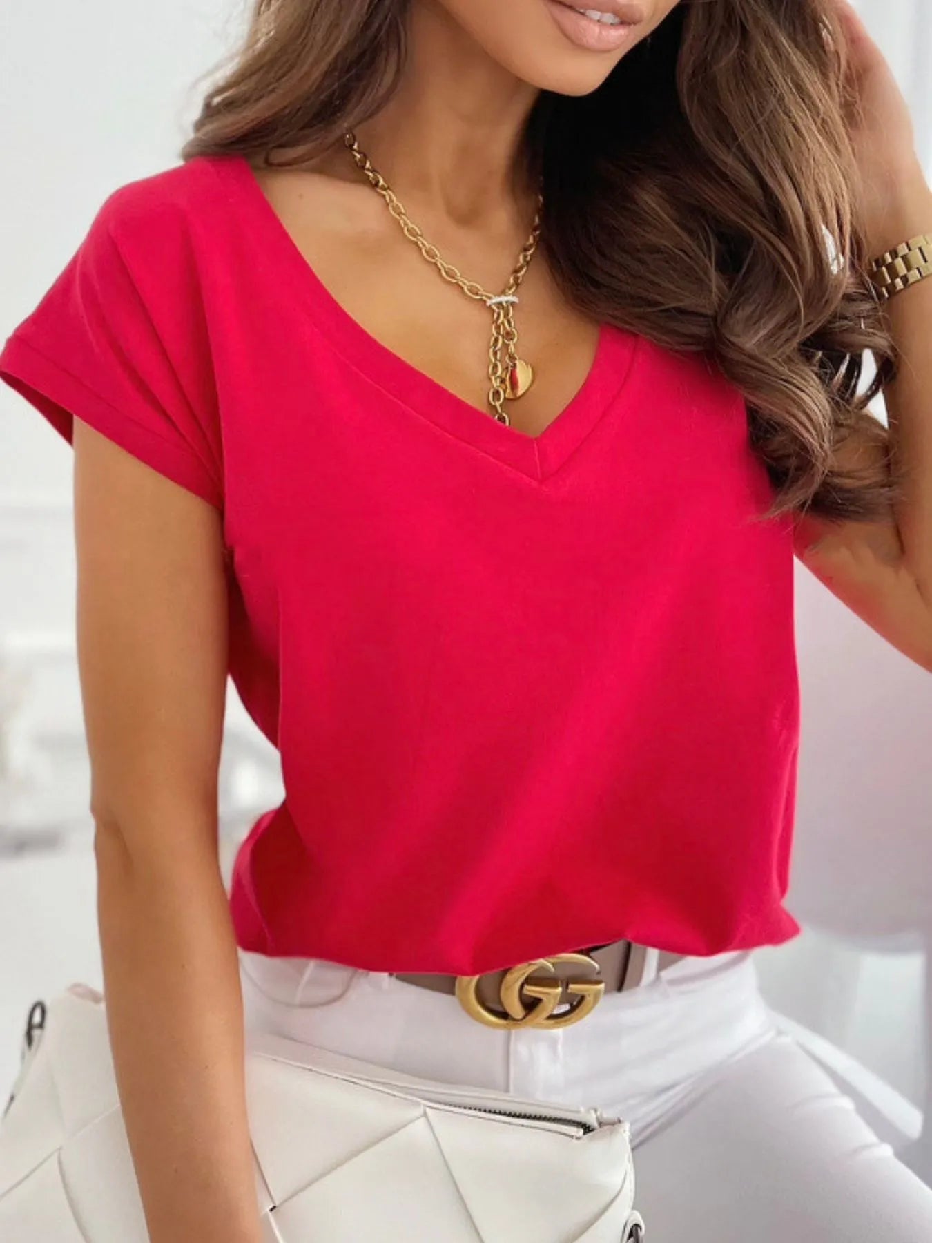 V-Neck Short Sleeve T-Shirt