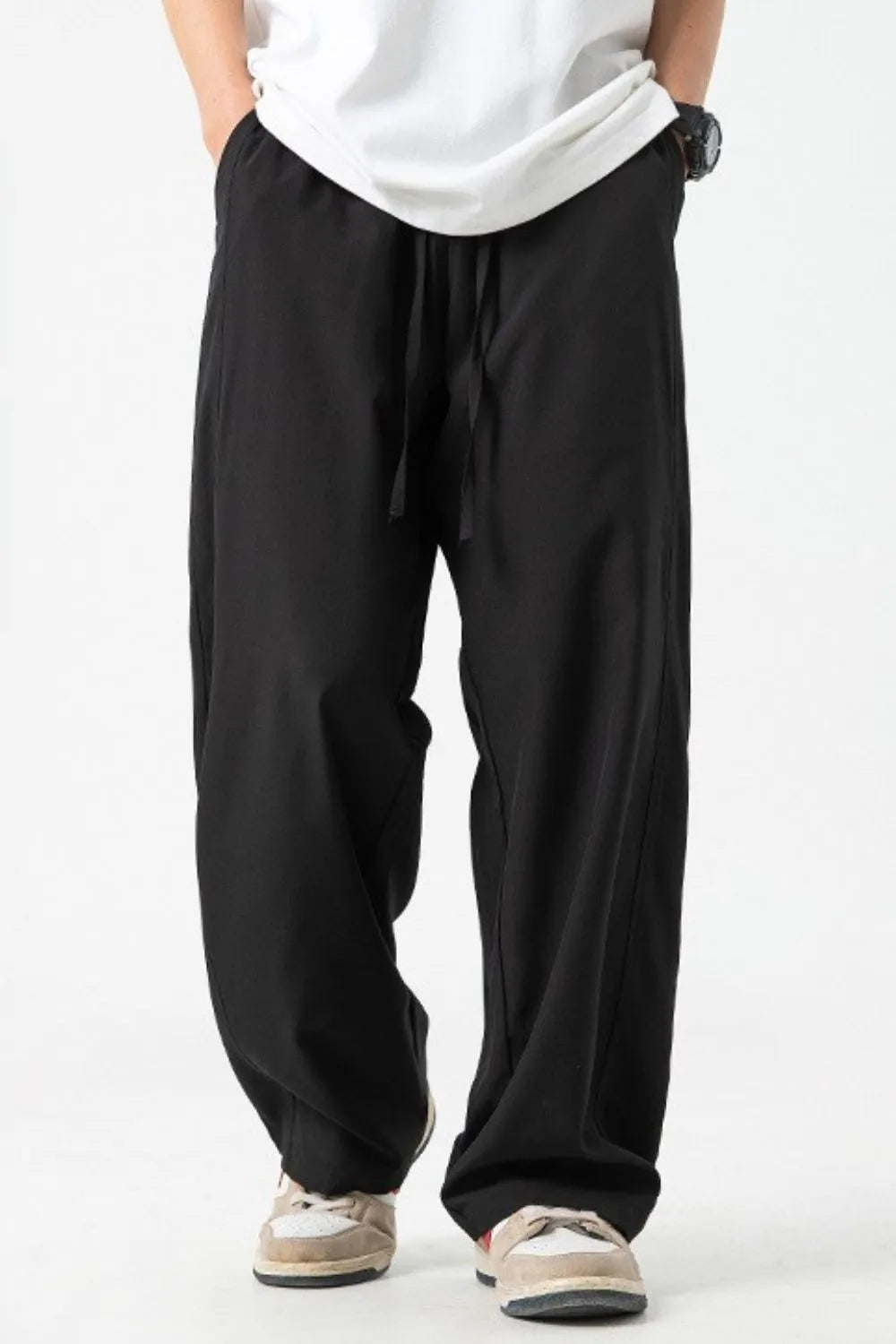 Men's Drawstring Wide Leg Pants
