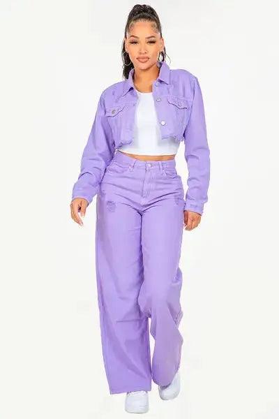 American Bazi High Waist Distressed Wide Leg Jeans - Clothes For Her Online Store