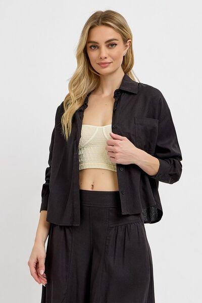 RISEN Button Down Long Sleeve Shirt - Clothes For Her Online Store