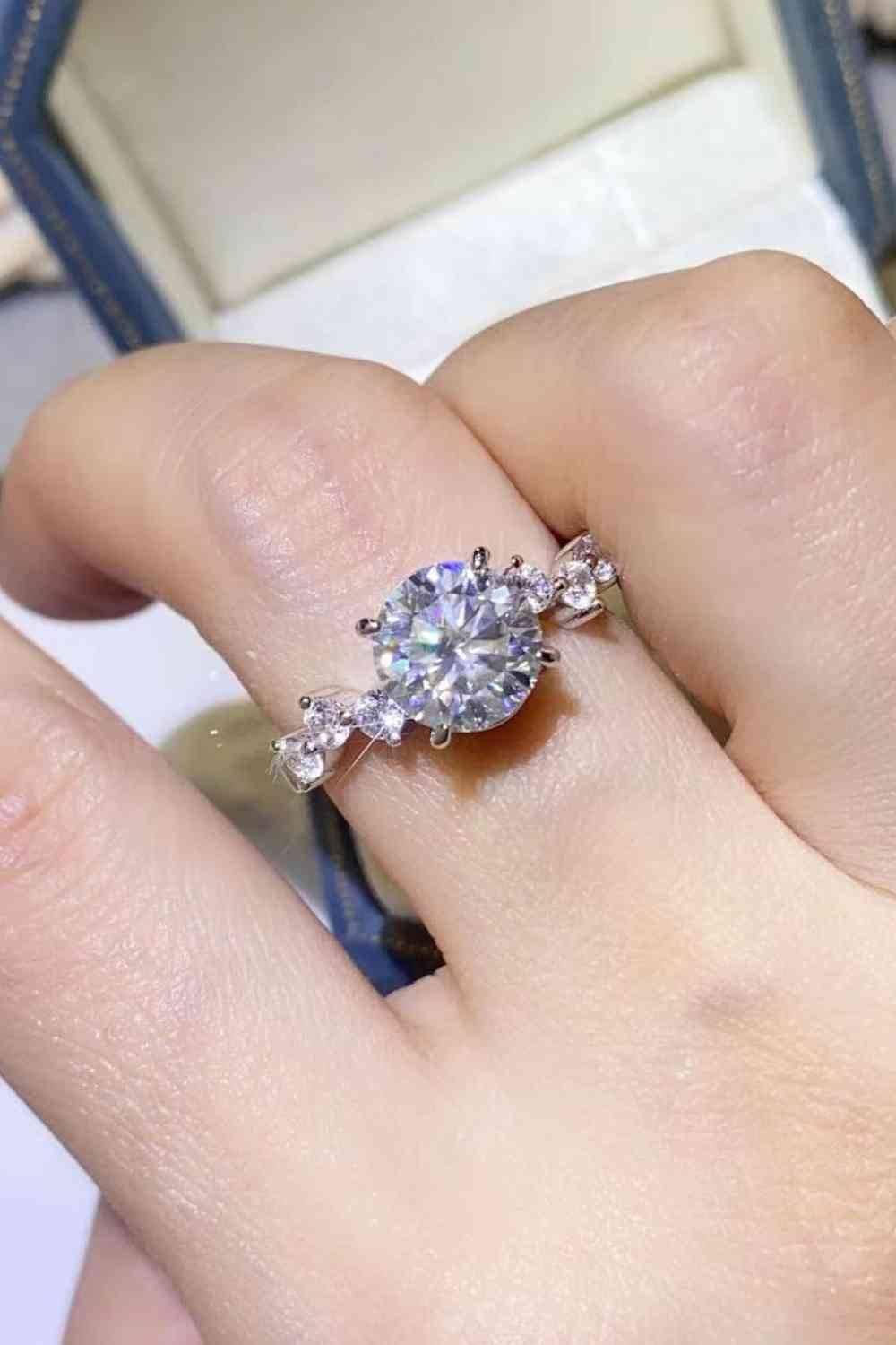 2 Carat Moissanite 925 Sterling Silver Ring - Clothes For Her Online Store