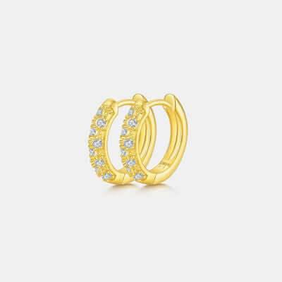 Moissanite 925 Sterling Silver Huggie Earrings - Clothes For Her Online Store
