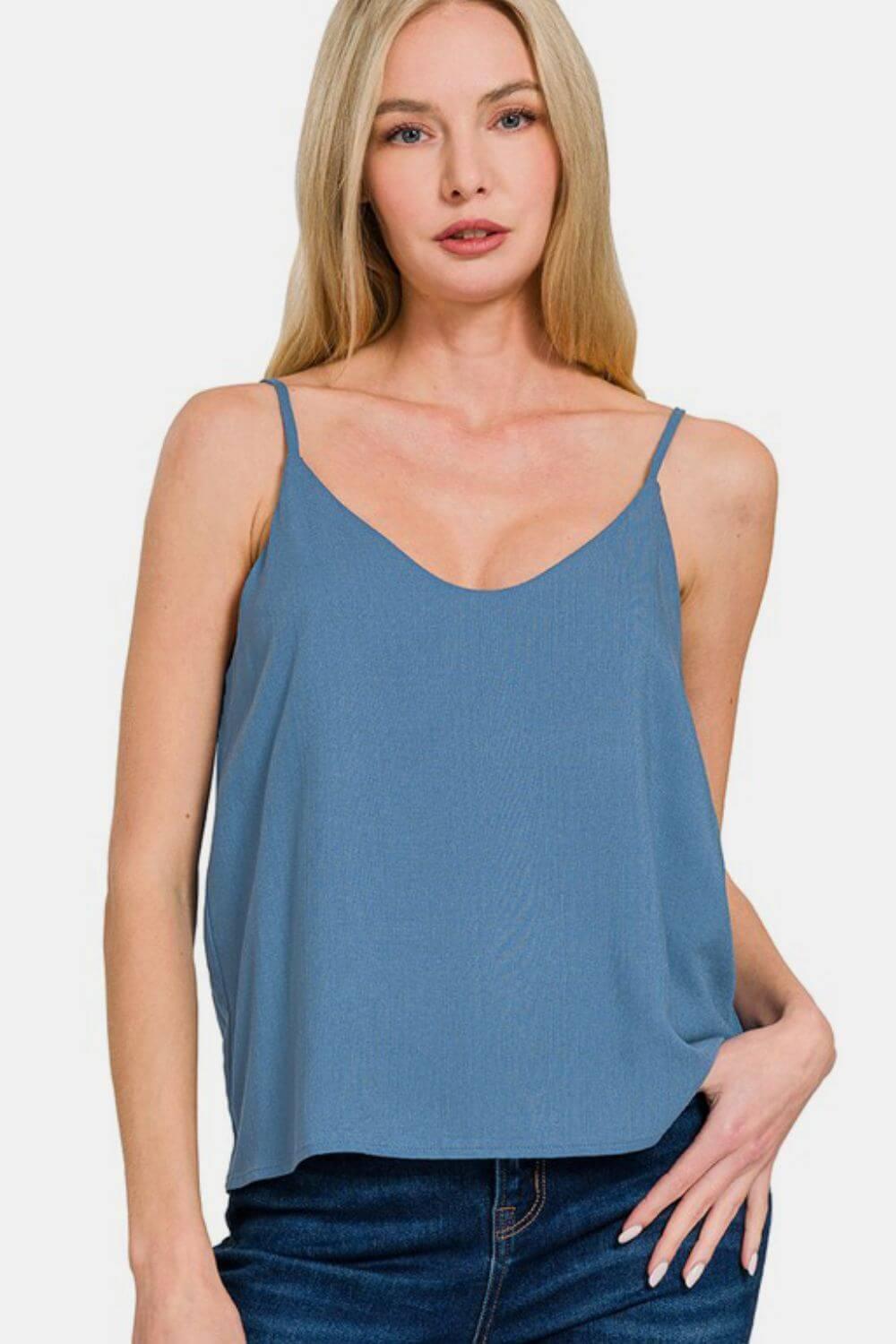 Zenana Two Layered Spaghetti Strap Cami - Clothes For Her Online Store