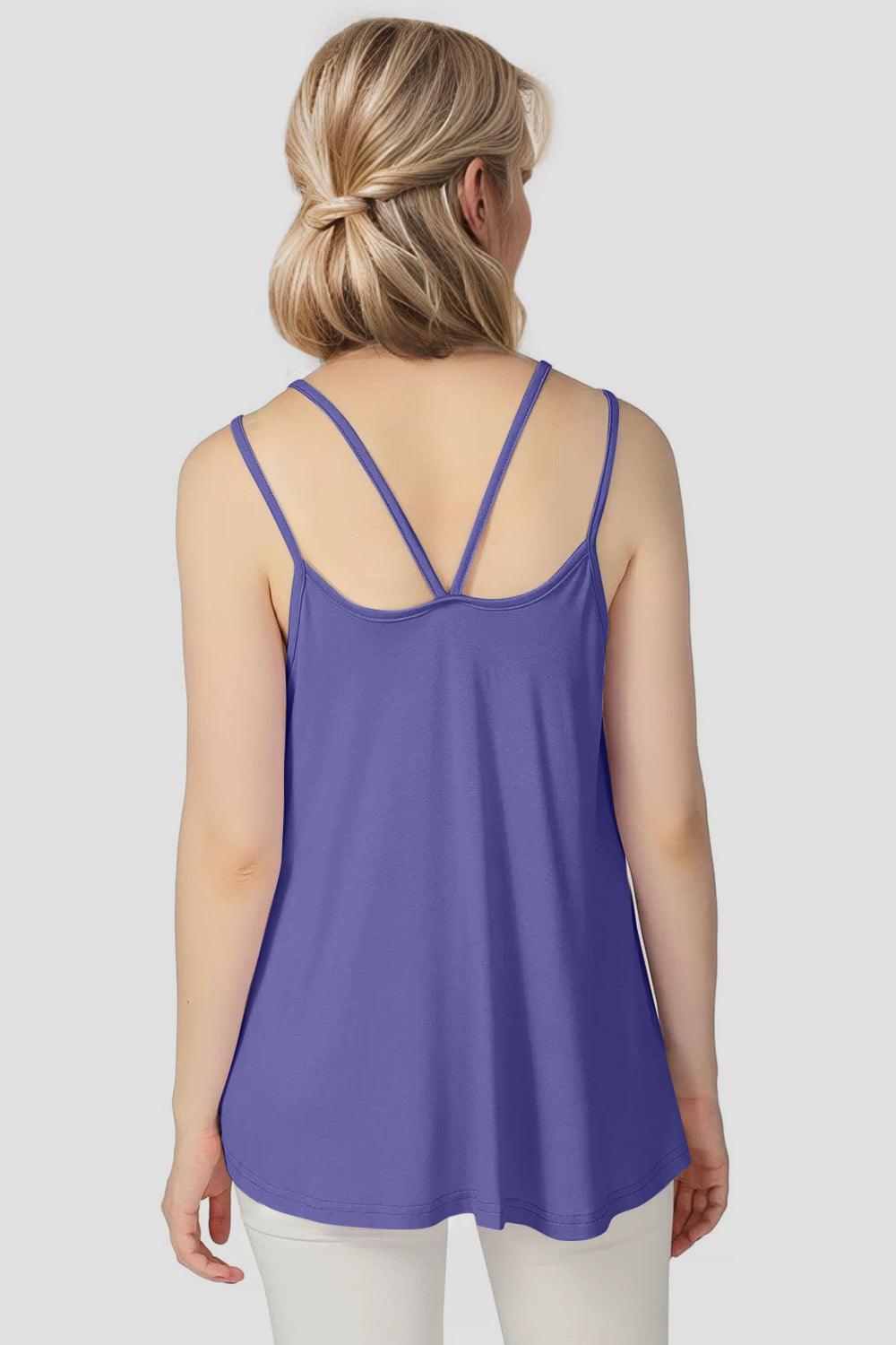Basic Bae Bamboo Scoop Neck Double Spaghetti Straps Cami - Clothes For Her Online Store