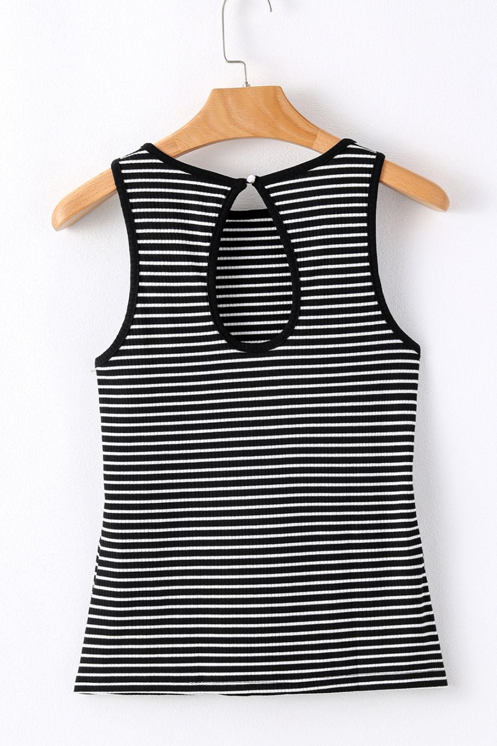 Striped Ribbed Round Neck Tank - Clothes For Her Online Store