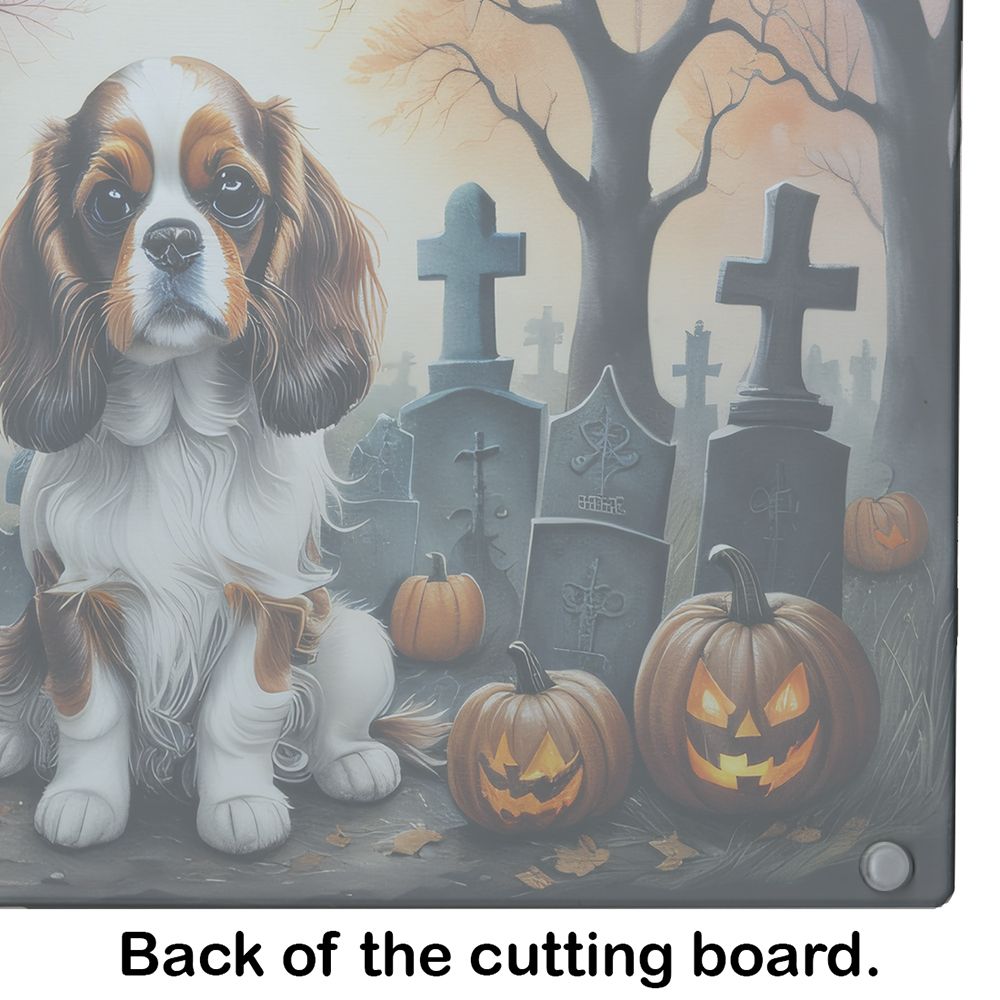 NEW Cavalier Spaniel Spooky Halloween Glass Cutting Board Decorative Tempered Glass Kitchen Cutting and Serving Board Large Size Chopping Board