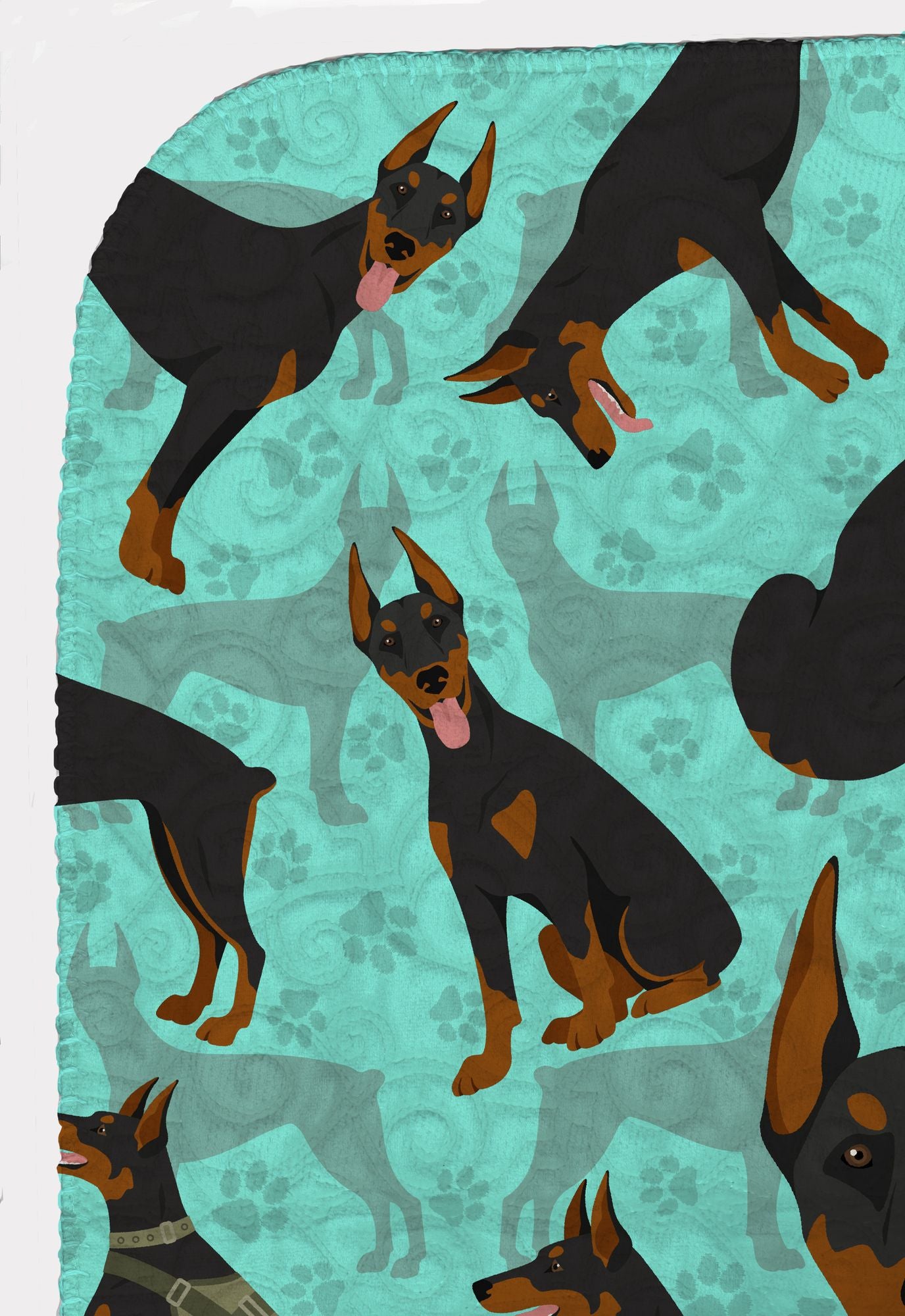 Doberman Pinscher Quilted Blanket 50x60 Artwork Pattern Quilted Throw Blanket for Bed, Couch, Sofa, Soft and Lightweight