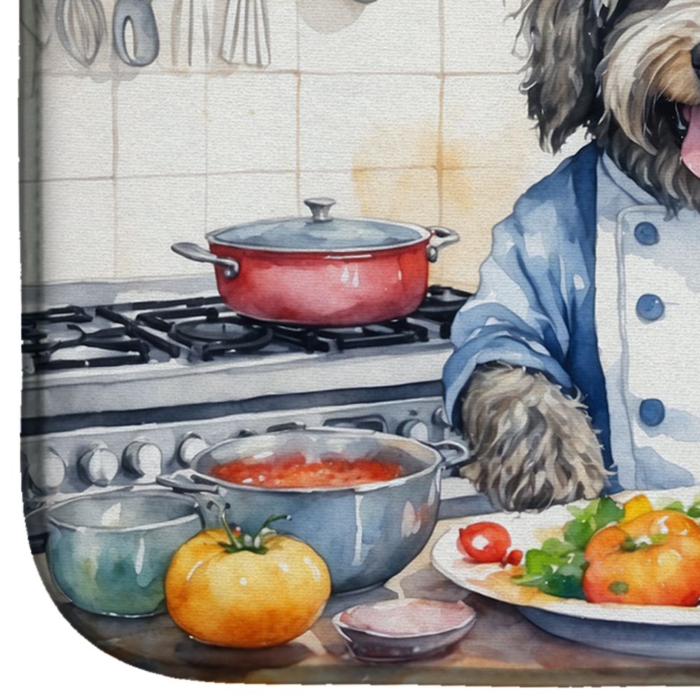 Bergamasco Sheepdog The Chef Dish Drying Mat Absorbent Dish Drying Mat Pad for Kitchen Counter Dish Drainer Mat for Countertop, 14 x 21", Multicolor