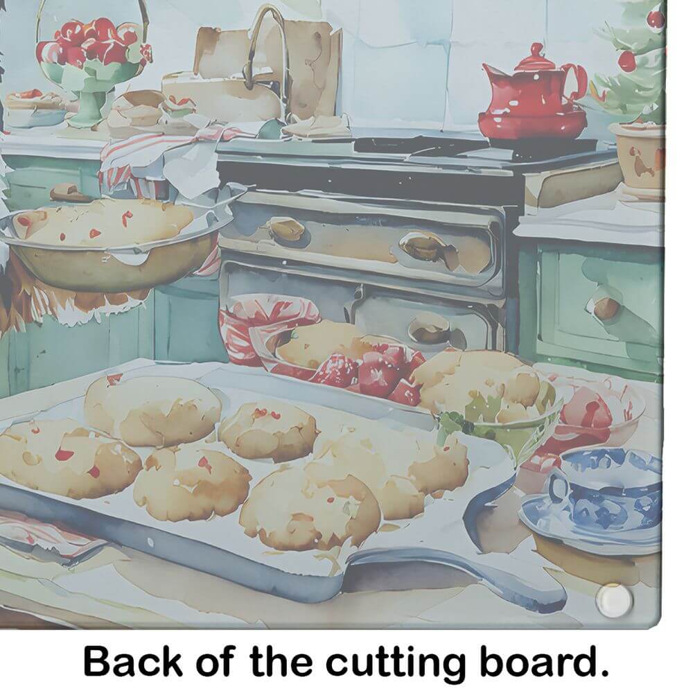 NEW Bernese Mountain Dog Christmas Cookies Glass Cutting Board Decorative Tempered Glass Kitchen Cutting and Serving Board Large Size Chopping Board