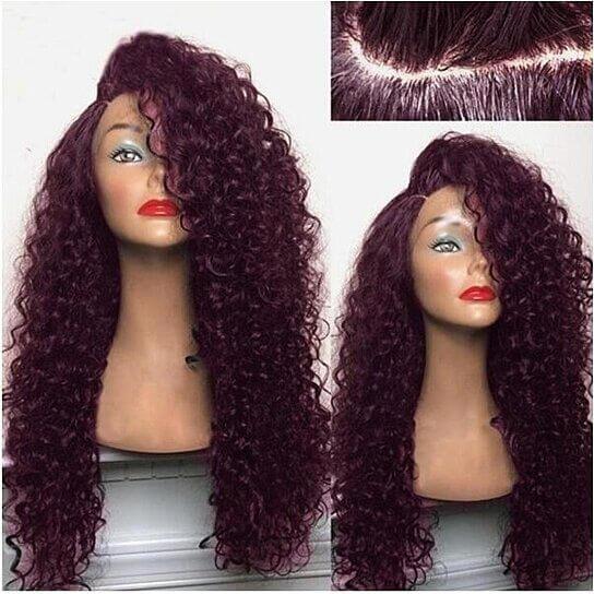 Wig Synthetic Fiber Lace Front Wig Kinky Curly L Part Heat Resistant Wigs with Cap Replacement Natural Black Wig For Women - Clothes For Her Online Store