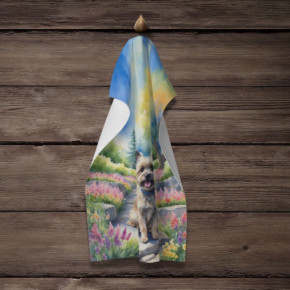 Cairn Terrier Spring Path Kitchen Towel Dish Cloths Guest Hand Towel Decorative Bathroom Towel for Face,Tea, Dishcloth, Kitchen and Bath