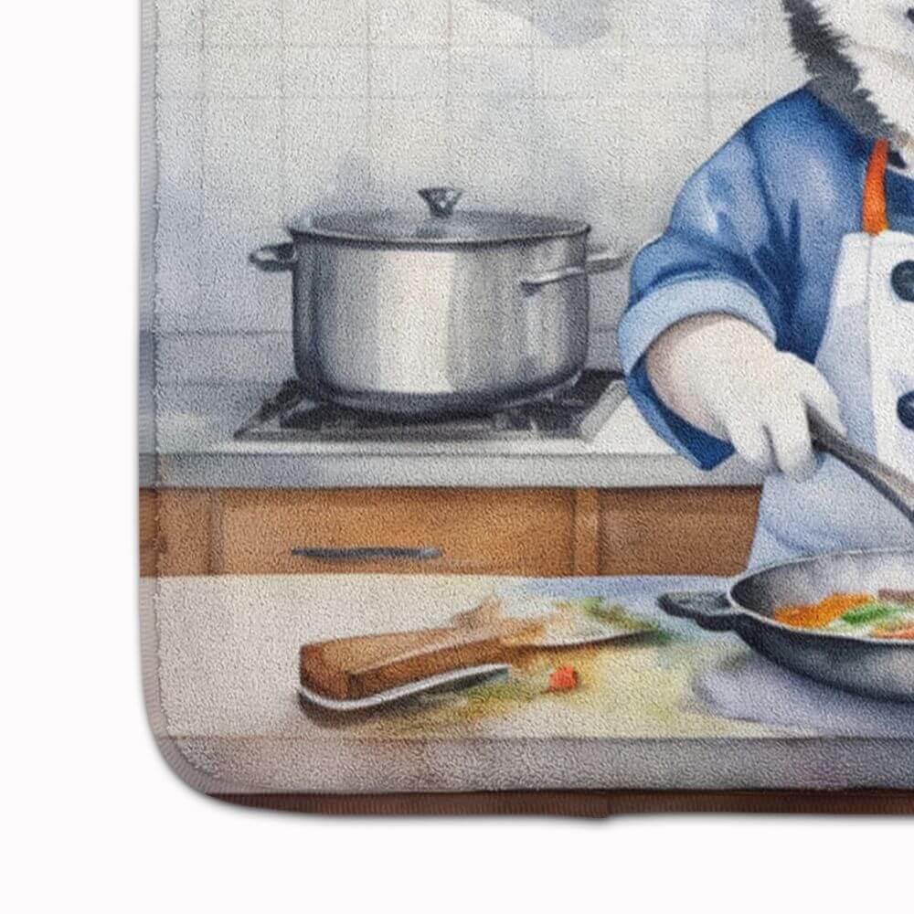 Siberian Husky The Chef Memory Foam Kitchen Mat Machine Washable Anti-Fatigue Mat Cushion Comfort Bath Mat or Kitchen Rug