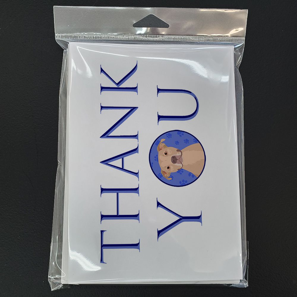 Pit Bull Fawn #1 Thank You Greeting Cards Pack of 8 Blank Cards with Envelopes Whimsical A7 Size 5x7 Blank Note Cards