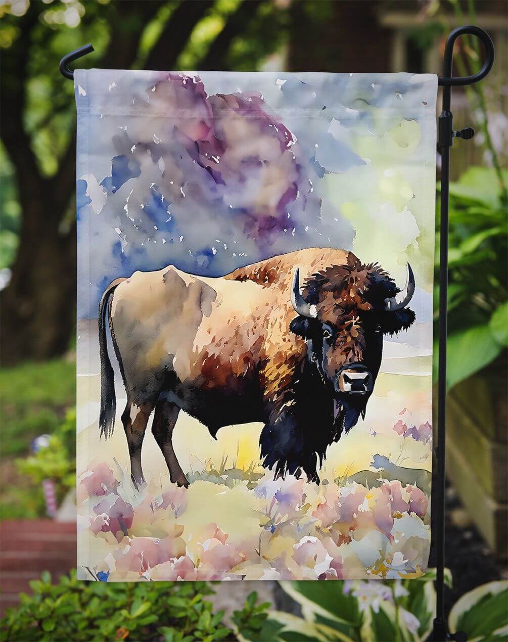 American Bison Garden Flag Mailbox Flag Decorative Yard Flag Banner Outside Patio Artwork Yard Flower Beds, Garden Size, Multicolor