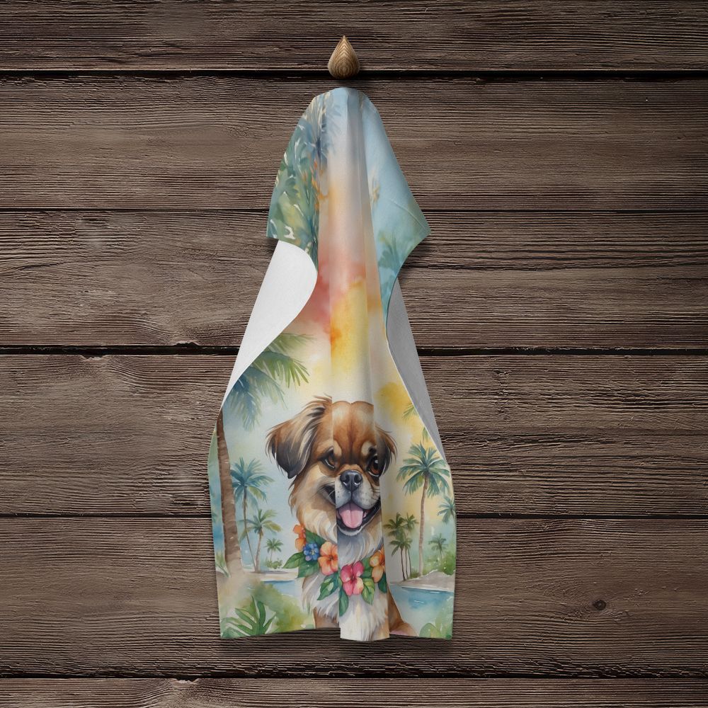 Tibetan Spaniel Luau Kitchen Towel Dish Cloths Guest Hand Towel Decorative Bathroom Towel for Face,Tea, Dishcloth, Kitchen and Bath