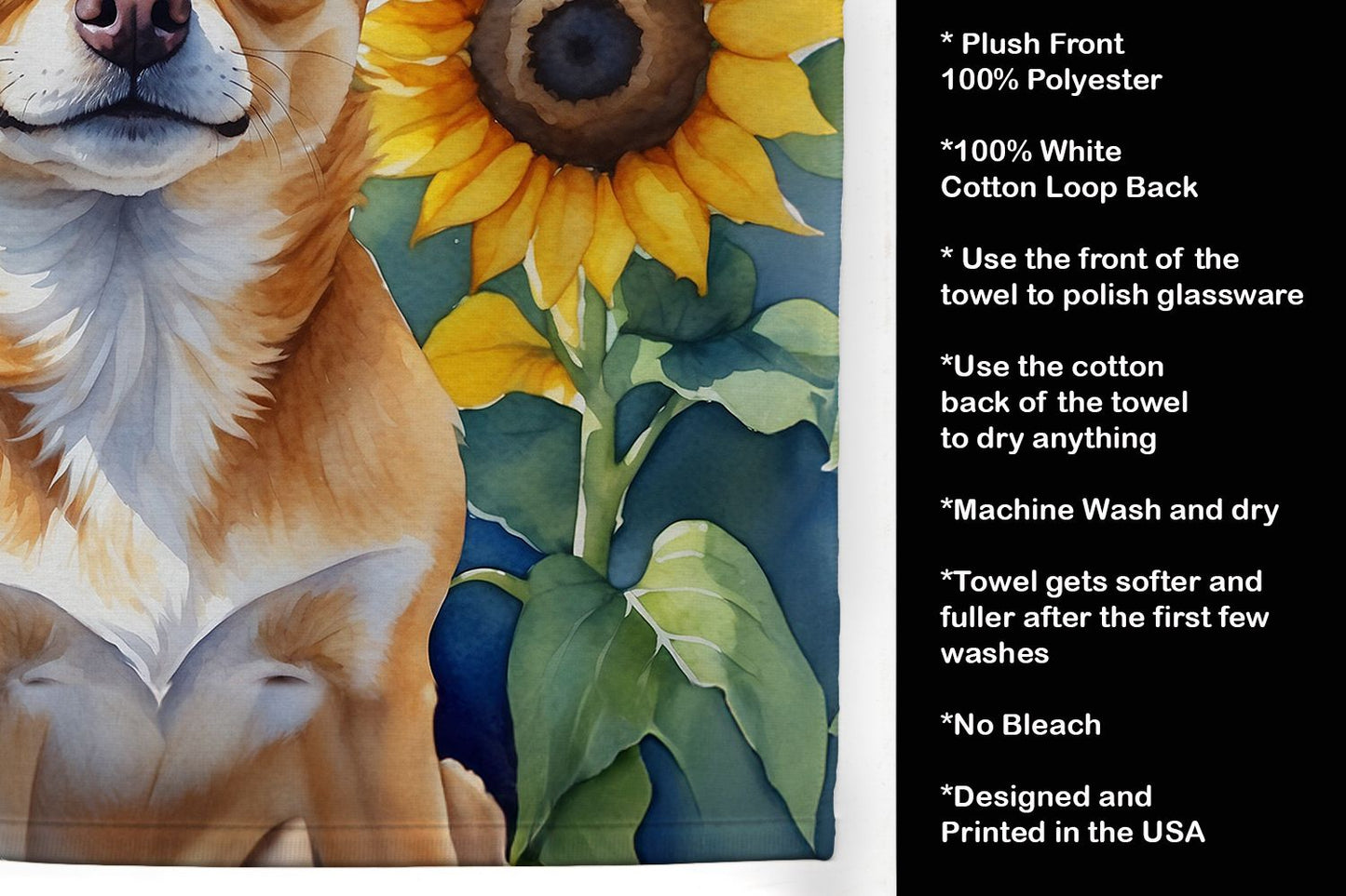 Chihuahua in Sunflowers Kitchen Towel Dish Cloths Guest Hand Towel Decorative Bathroom Towel for Face,Tea, Dishcloth, Kitchen and Bath