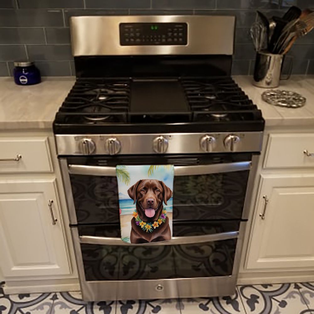 Chocolate Labrador Retriever Luau Kitchen Towel Dish Cloths Guest Hand Towel Decorative Bathroom Towel for Face,Tea, Dishcloth, Kitchen and Bath