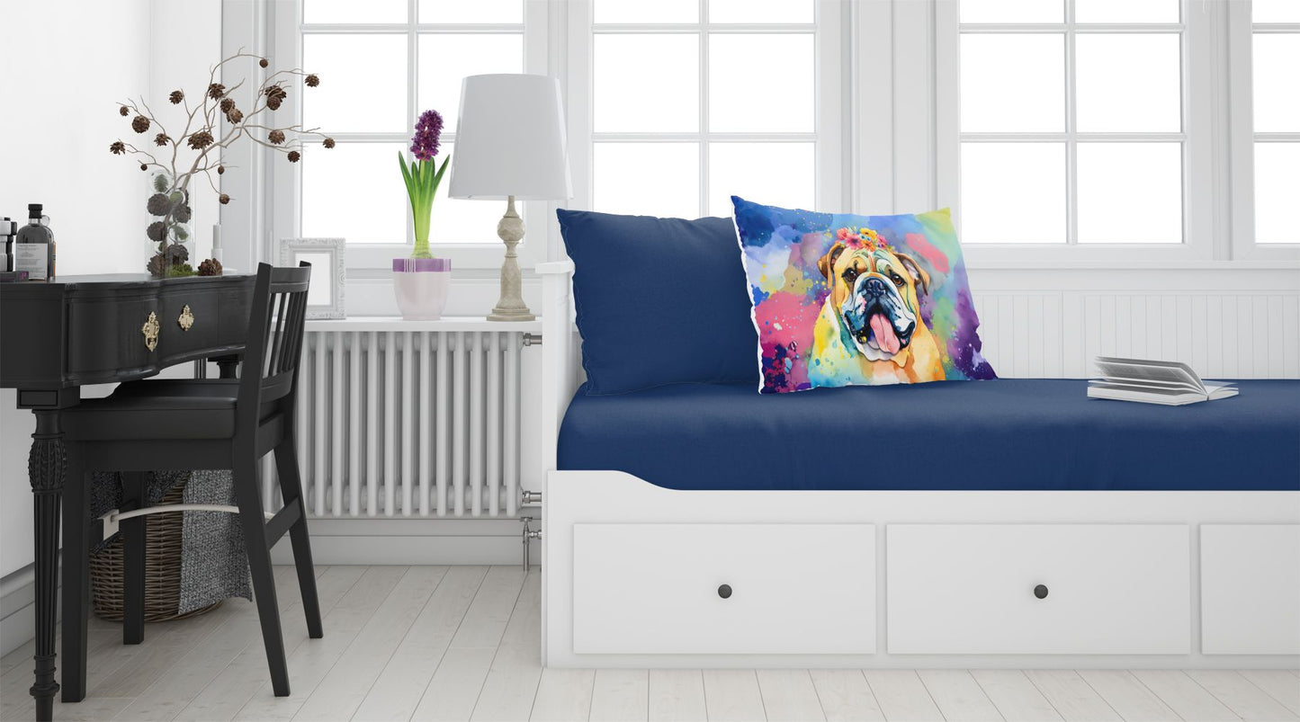 English Bulldog Hippie Dawg Standard Pillowcase Lightweight Super Soft Easy Care Decorative Artwork Pillowcase, Standard