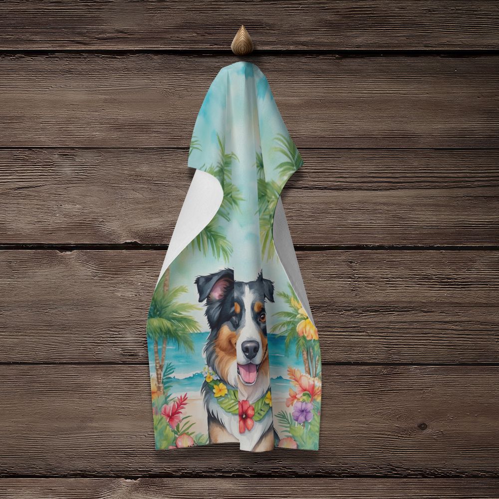 Australian Shepherd Luau Kitchen Towel Dish Cloths Guest Hand Towel Decorative Bathroom Towel for Face,Tea, Dishcloth, Kitchen and Bath