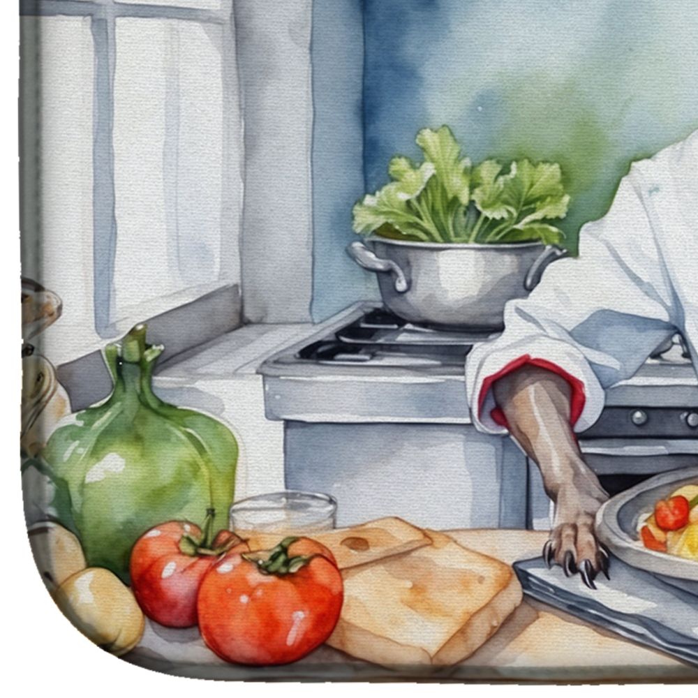 American Hairless Terrier The Chef Dish Drying Mat Absorbent Dish Drying Mat Pad for Kitchen Counter Dish Drainer Mat for Countertop, 14 x 21", Multicolor
