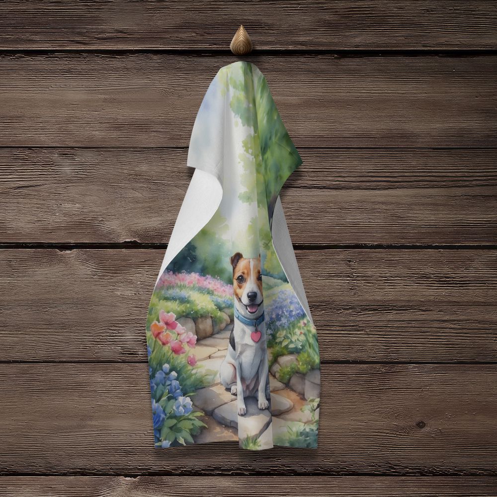 Jack Russell Terrier Spring Path Kitchen Towel Dish Cloths Guest Hand Towel Decorative Bathroom Towel for Face,Tea, Dishcloth, Kitchen and Bath