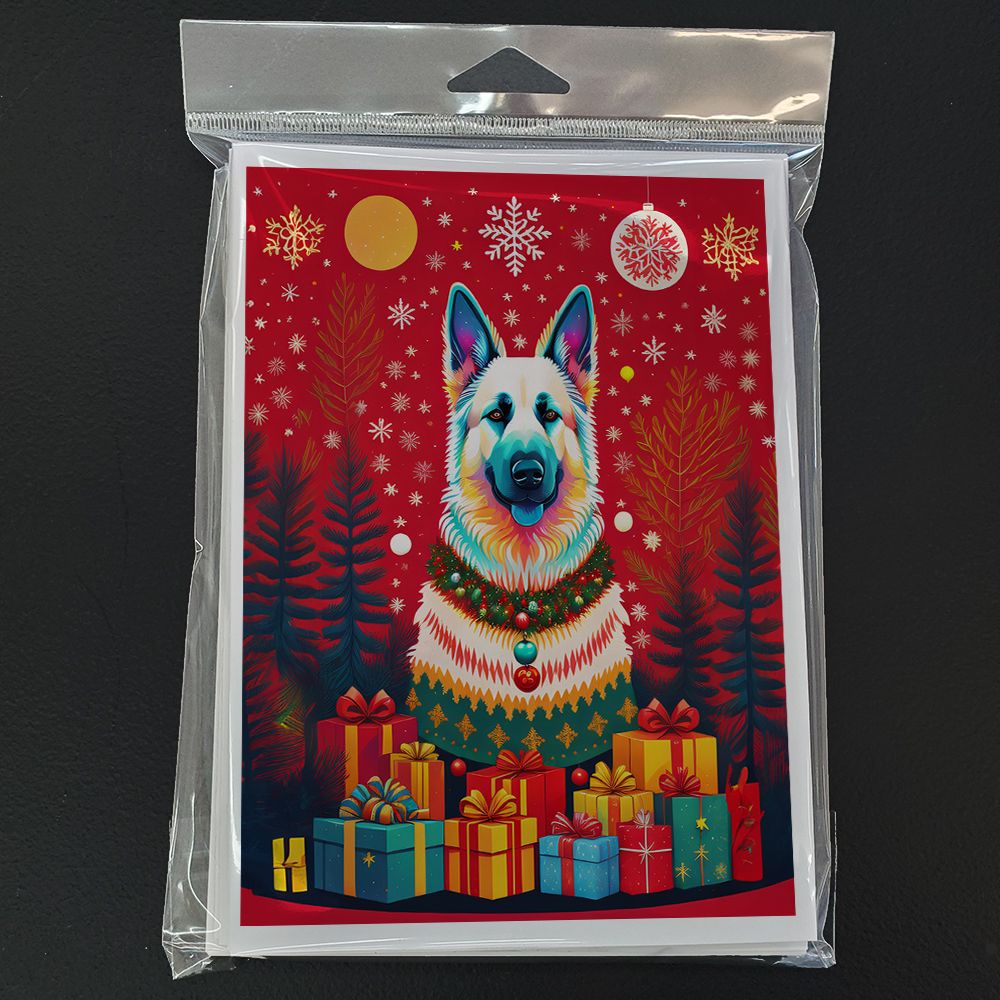 German Shepherd Holiday Christmas Greeting Cards Pack of 8 Blank Cards with Envelopes Whimsical A7 Size 5x7 Blank Note Cards