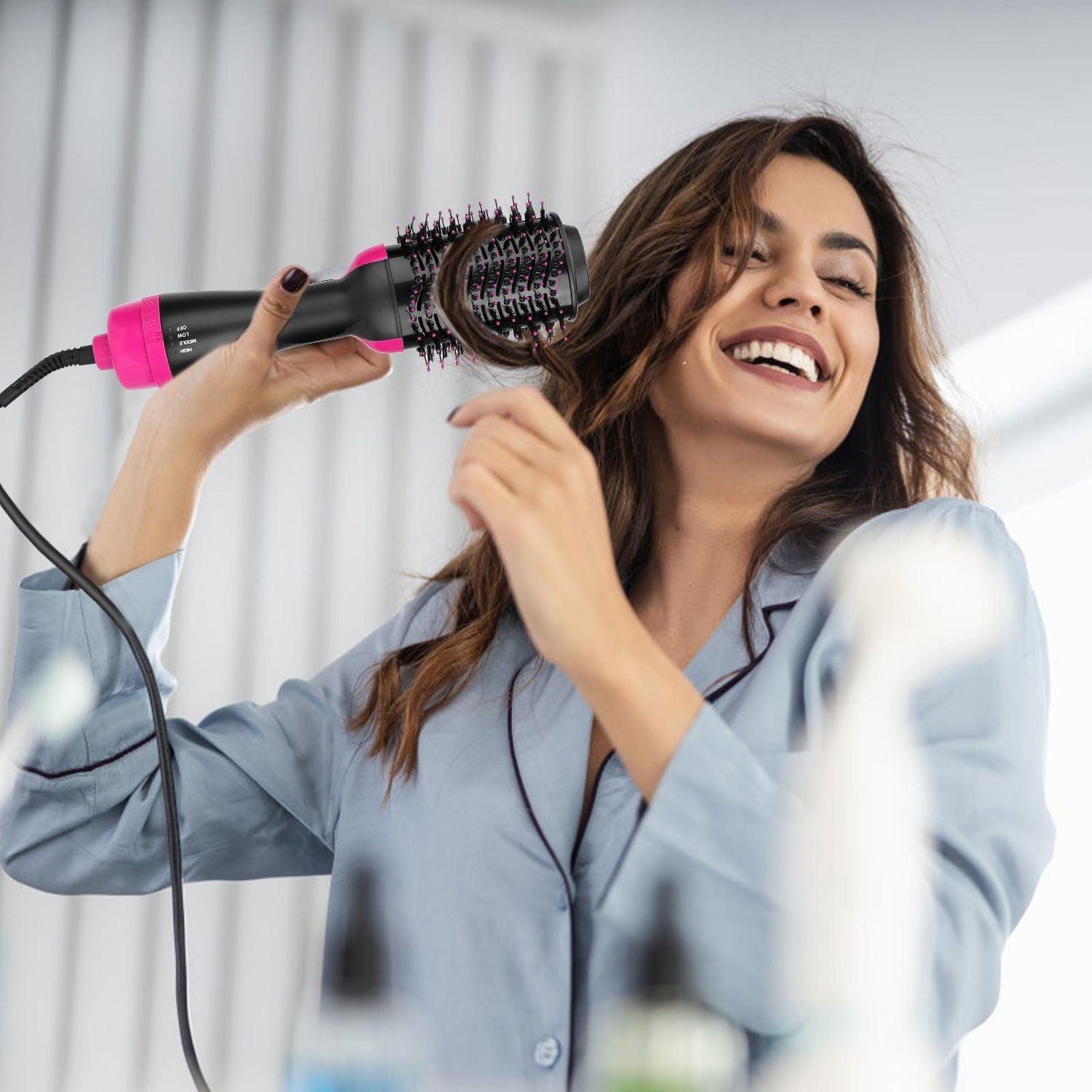 Hot Hair Brush 4 In 1 Hair Dryer Volumizer Brush Dryer Comb For Straightening Curling Drying - Clothes For Her Online Store