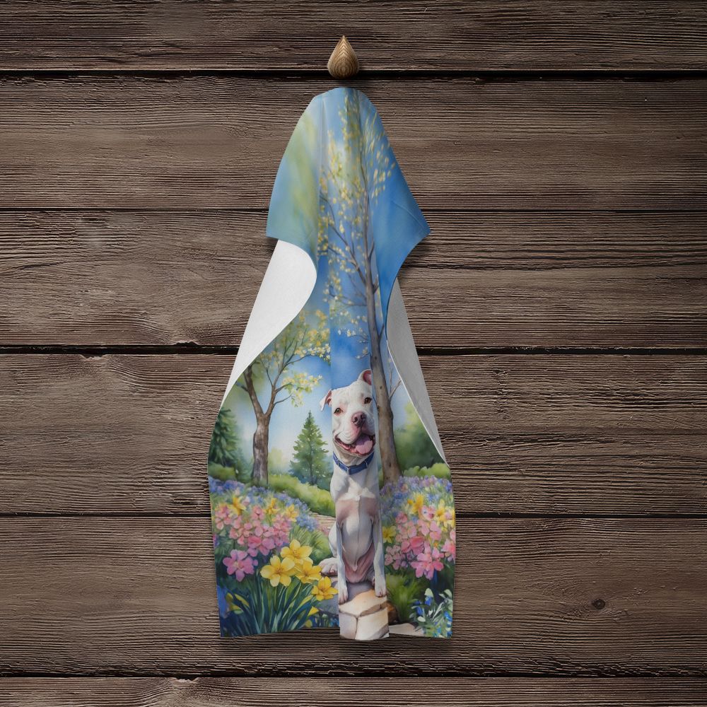 NEW Pit Bull Terrier Spring Path Kitchen Towel Dish Cloths Guest Hand Towel Decorative Bathroom Towel for Face,Tea, Dishcloth, Kitchen and Bath