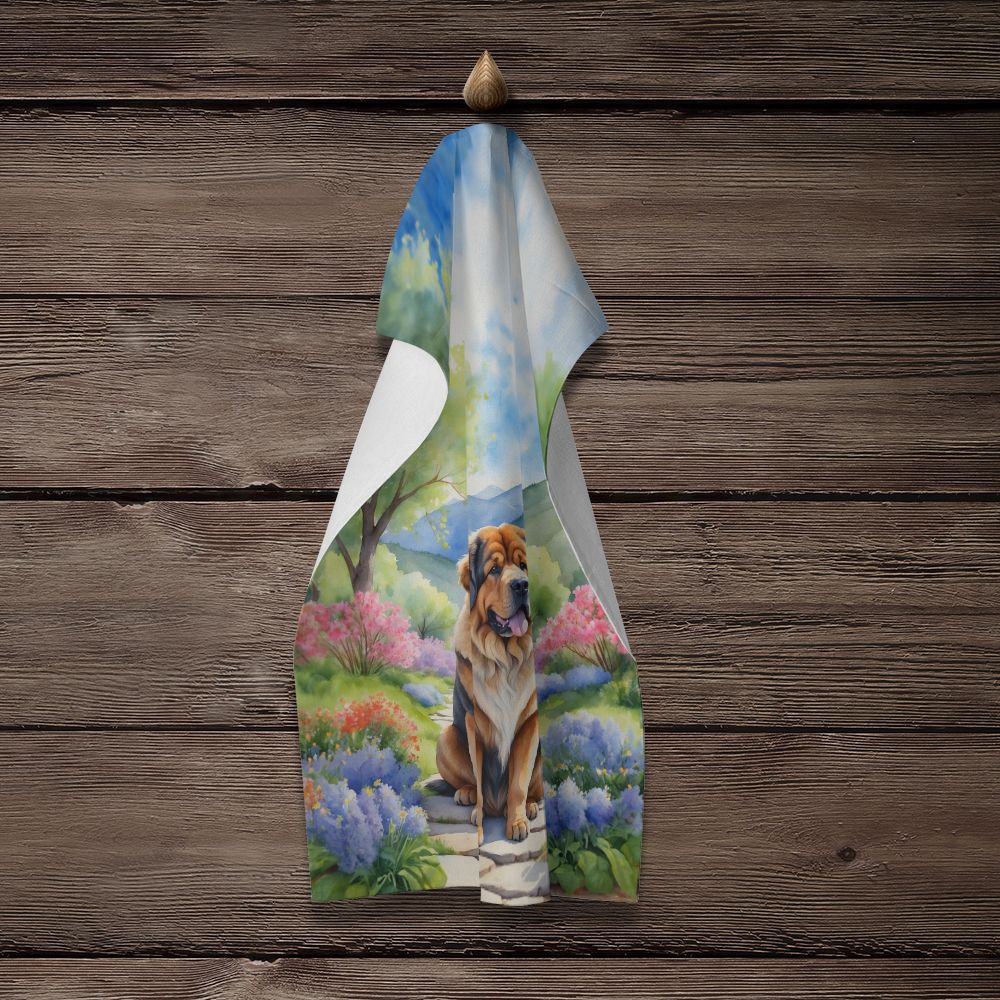 Tibetan Mastiff Spring Path Kitchen Towel Dish Cloths Guest Hand Towel Decorative Bathroom Towel for Face,Tea, Dishcloth, Kitchen and Bath
