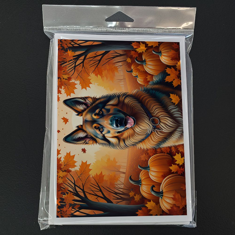 Belgian Tervuren Fall Greeting Cards Pack of 8 Blank Cards with Envelopes Whimsical A7 Size 5x7 Blank Note Cards